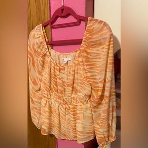 DR2 Blouse. Size XS. NWOT. Sleeves are sheer but bodice is double lined.